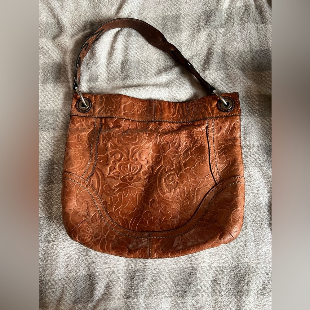 Vintage Fossil tooled leather purse